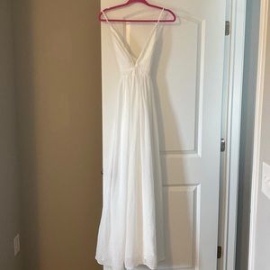 White floor length dress